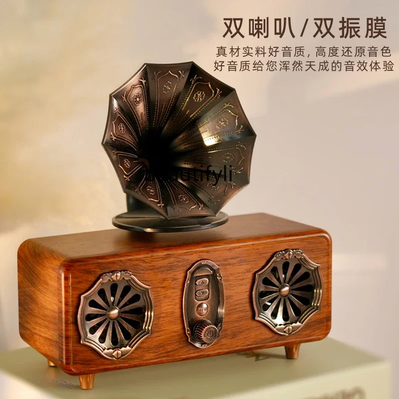 Retro draadloze Bluetooth-luidspreker, hoogwaardige radio, kleine kaart, U-schijf, zware subwoofer, mini-luidspreker voor thuis