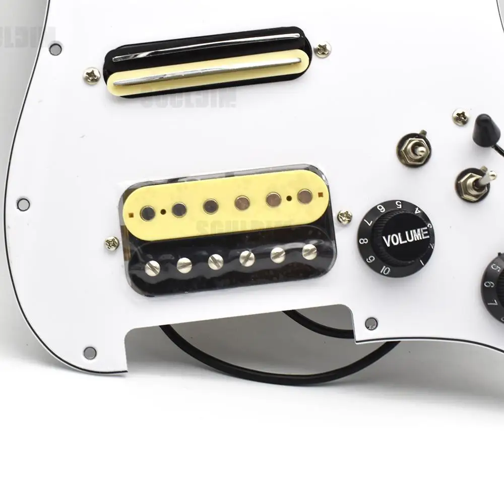 Captador de pickguard de guitarra elétrica ssh com fiação singlecut carregado pré-carregado bobina dupla conjunto de placa de arranhões