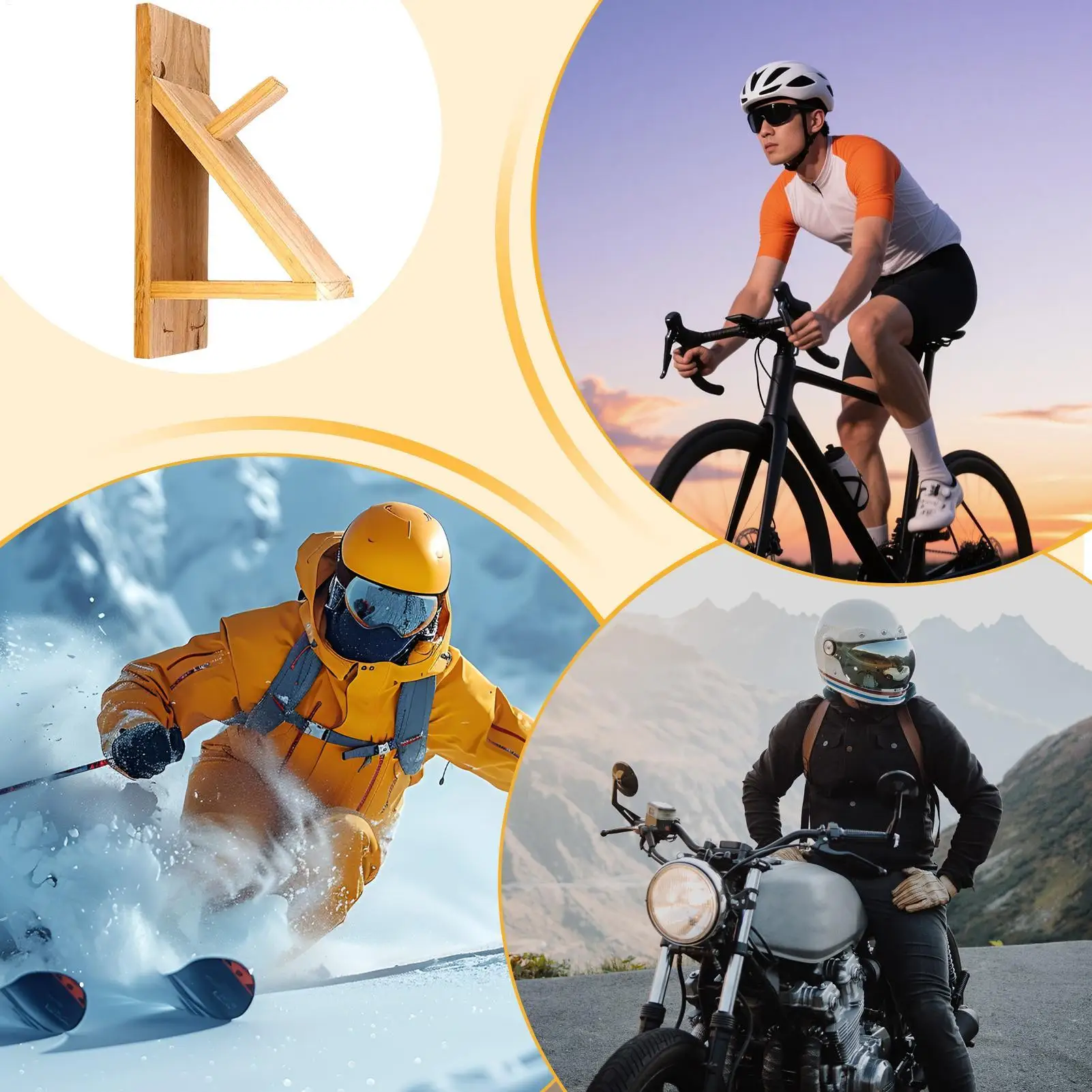 

Держатель для шлема настенный, деревянная подставка для хранения снаряжения, держатель для мотоциклетного шлема для гаража, гостиной, дома, мастерской, подвала