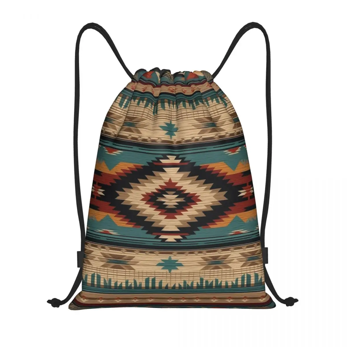 Navajo-mochila con cordón para hombre y mujer, morral con patrón Tribal Nativo Americano, bolsa de entrenamiento plegable para gimnasio y Deporte