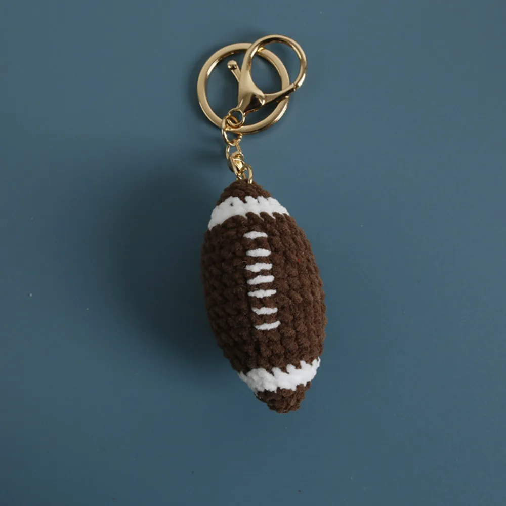 Tennis Baseball Crochet Soccer Keyrings Handmaking Billiards Rugby Knitting Basketball Keychain Cute Football