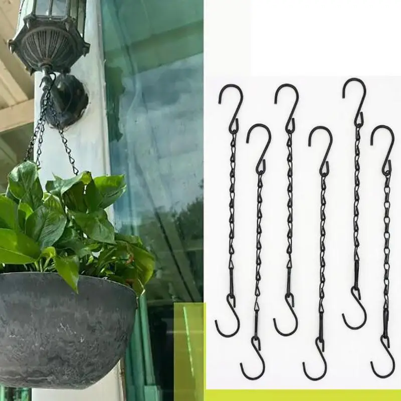Metal Hanging Chain with S Hooks Suspension Chain for Plant Pot Basket Bird Feeder Lantern Garden Hanging Accessories