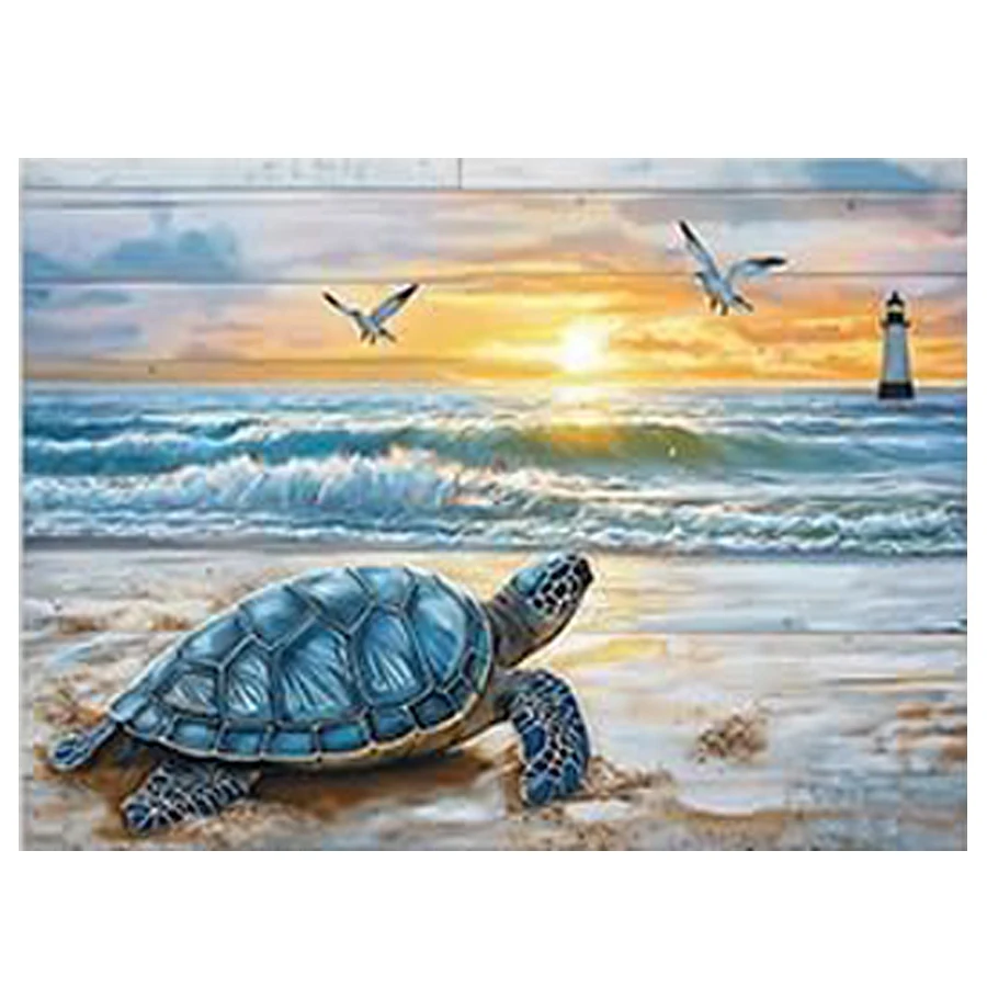 

Sea Turtle Bathroom Wall Decor Beach diamond Painting Ocean Lighthouse Picture diamond embroidery Coastal Lakeside Cabin Decor
