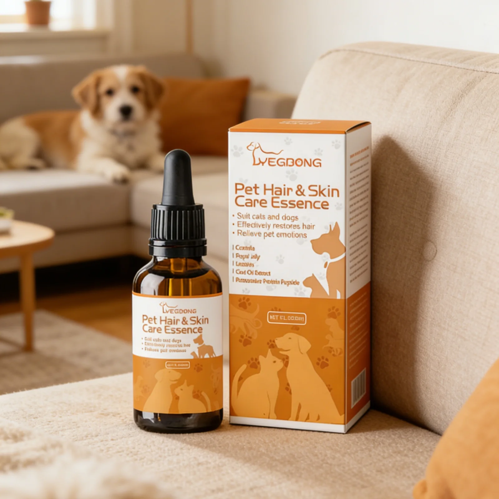 YEGBONG Fellpflege-Essenz-Set für Katzen und Hunde, fördert das Haarwachstum, tiefenwirksame Pflege, mildes Feuchtigkeitspflegeöl für die Tierhaut, 30 ml