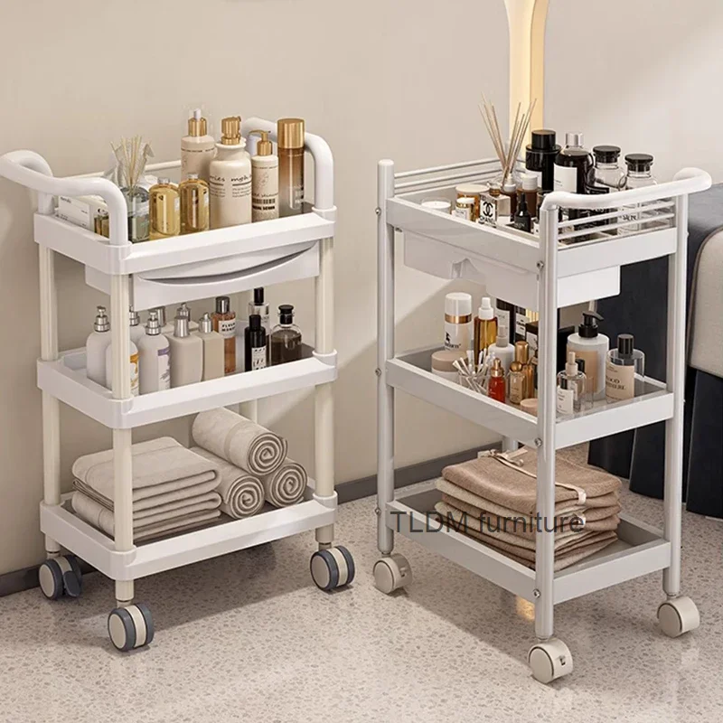 

Tattoo Hair Cosmetic Rolling Salon Trolley Tool Cart Salon Trolley Makeup Manicure Lash Chariot Coiffure Beauty Furniture KMST