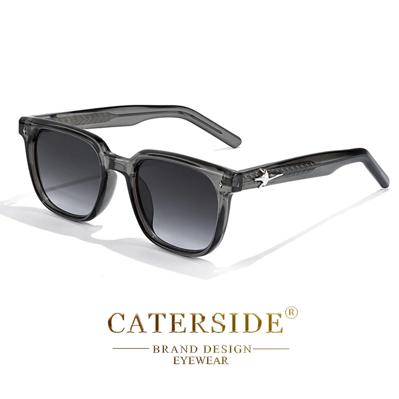 CATERSIDE Trend Square Man Sunglasses Large Frame Sun Glasses Party Travel Beach Eyewear Ideal Choice for Gifts UV400