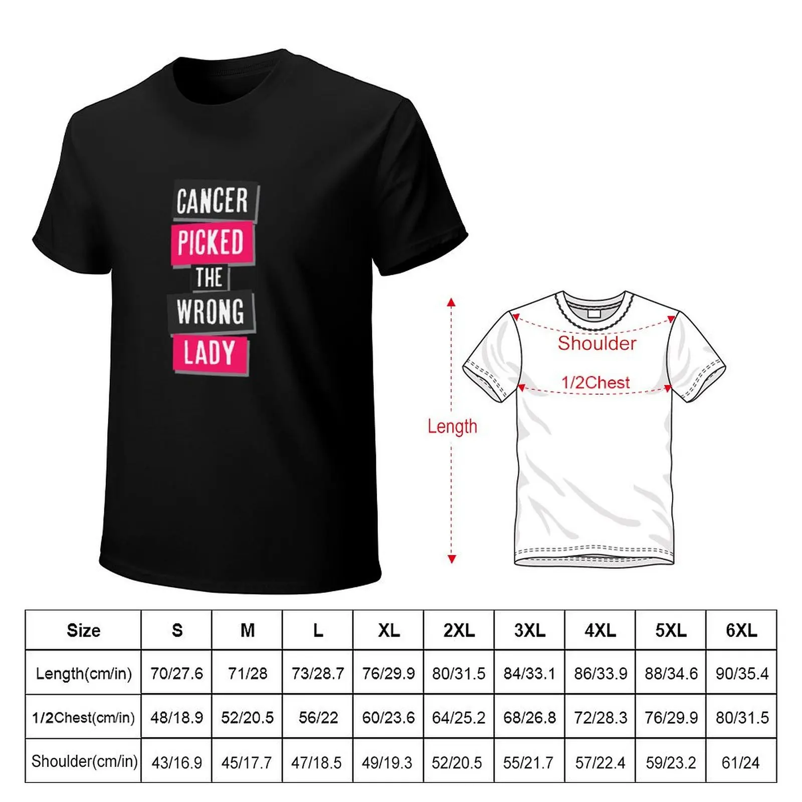 Cancer Picked the Wrong Lady - Cancer Survivor Gifts T-Shirt anime t shirts oversize T-Shirt