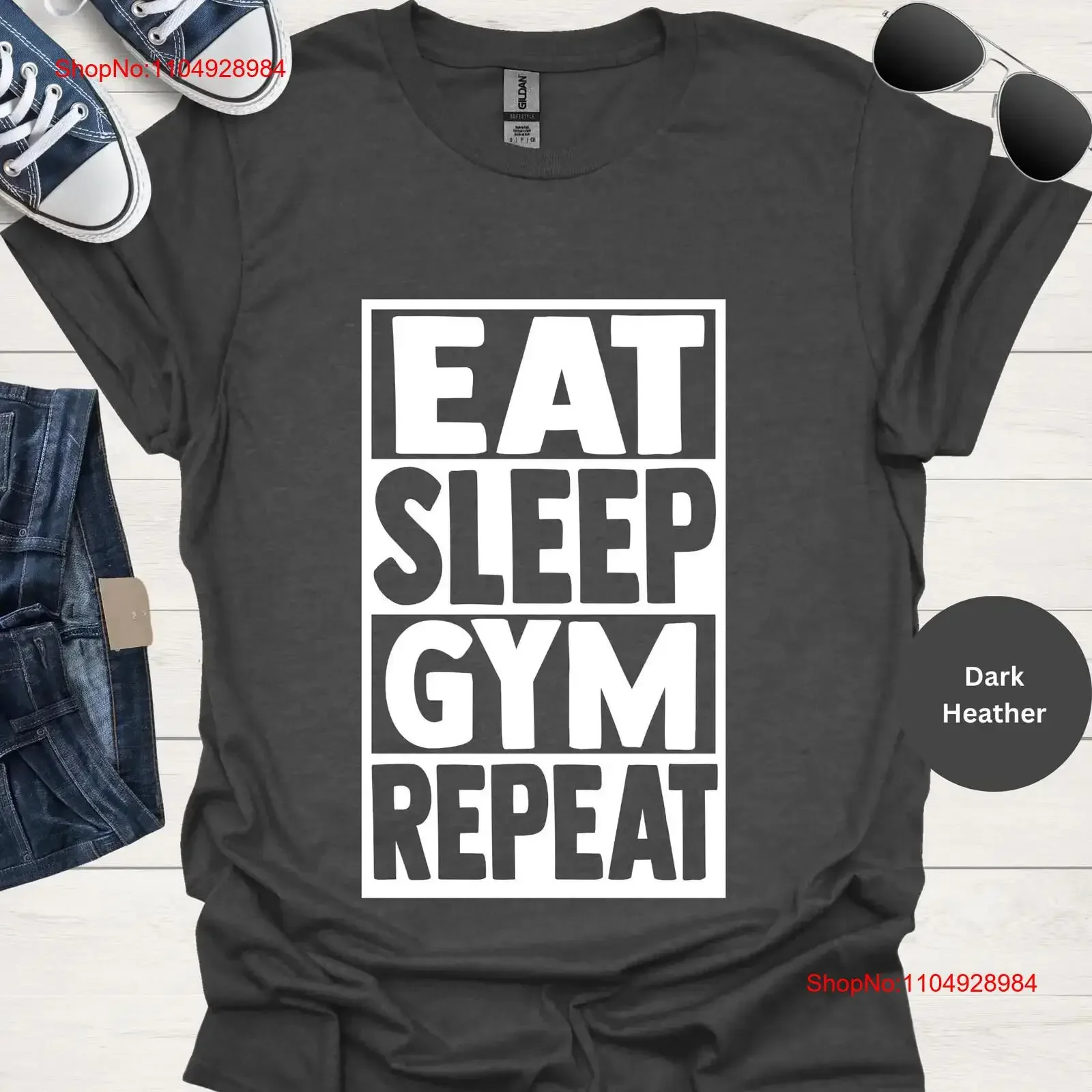 Eat Sleep Gym RepeaT camiseta entrenamiento WorkouT ejercicio para mujeres camisetas de gran tamaño hombres camisas de talla grande para hombre Cardio vintage homme