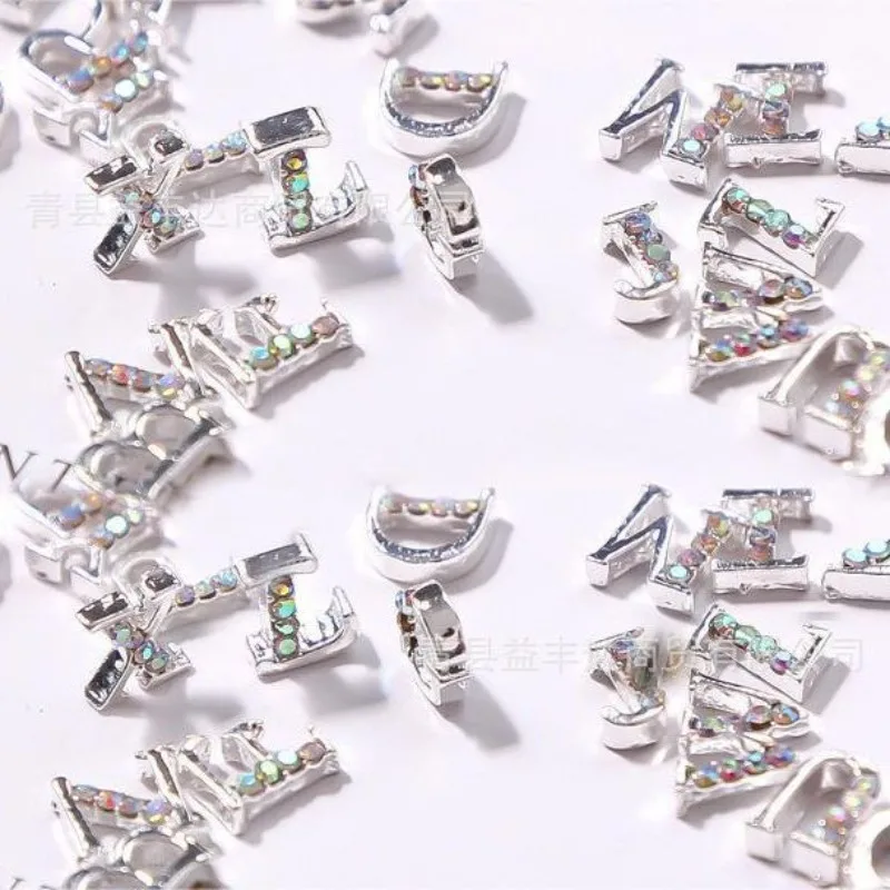 6mm Letter Diamond Drill Bit Set - Diamond-studded Alphabet, 26 Letters, Gold and Silver Diamond Embellishments s