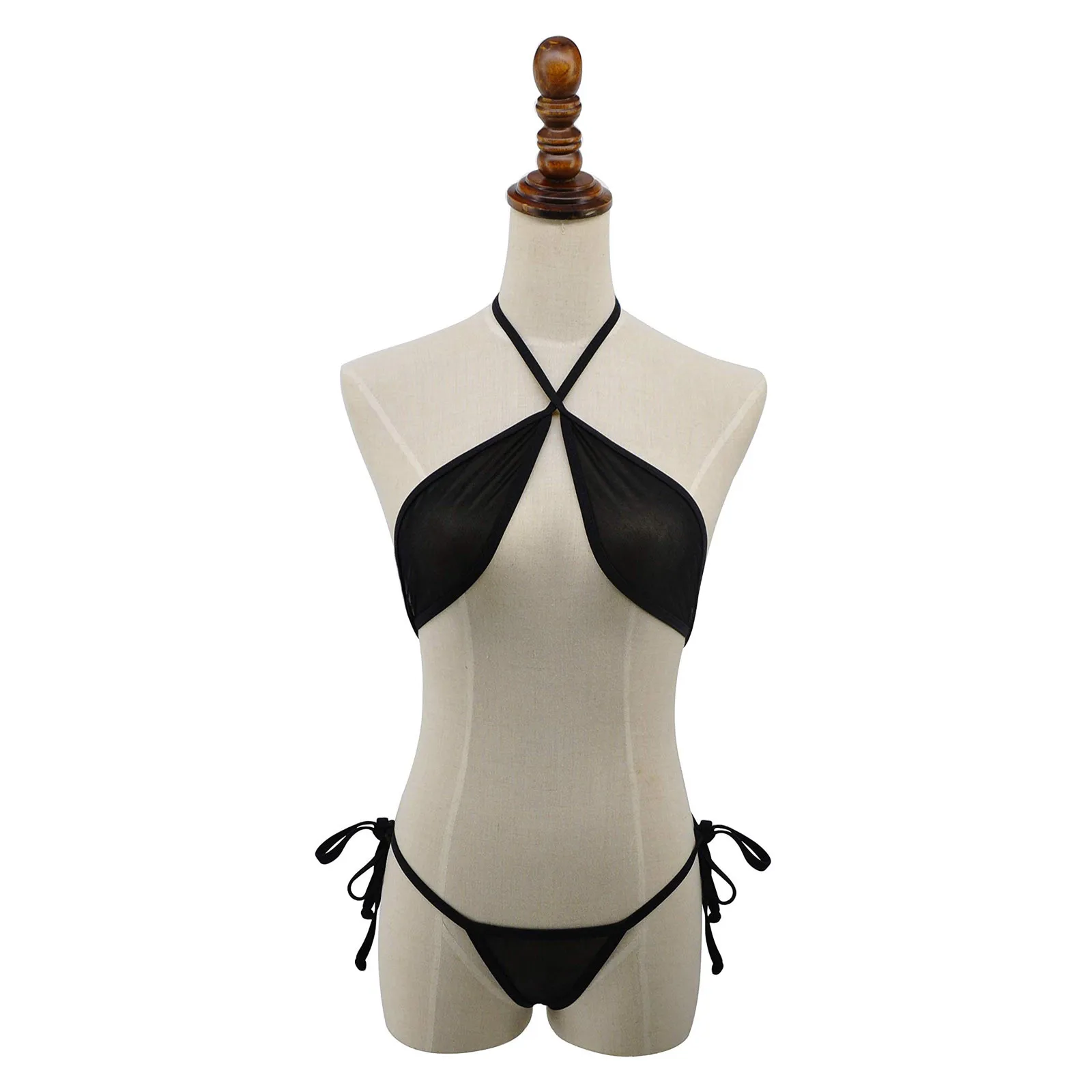 Sexy Halter Lingerie Set Womens Erotic Cross Bra Temptation See Through Underwear Set Hot Porn Costumes Ladies Nighty Intimate