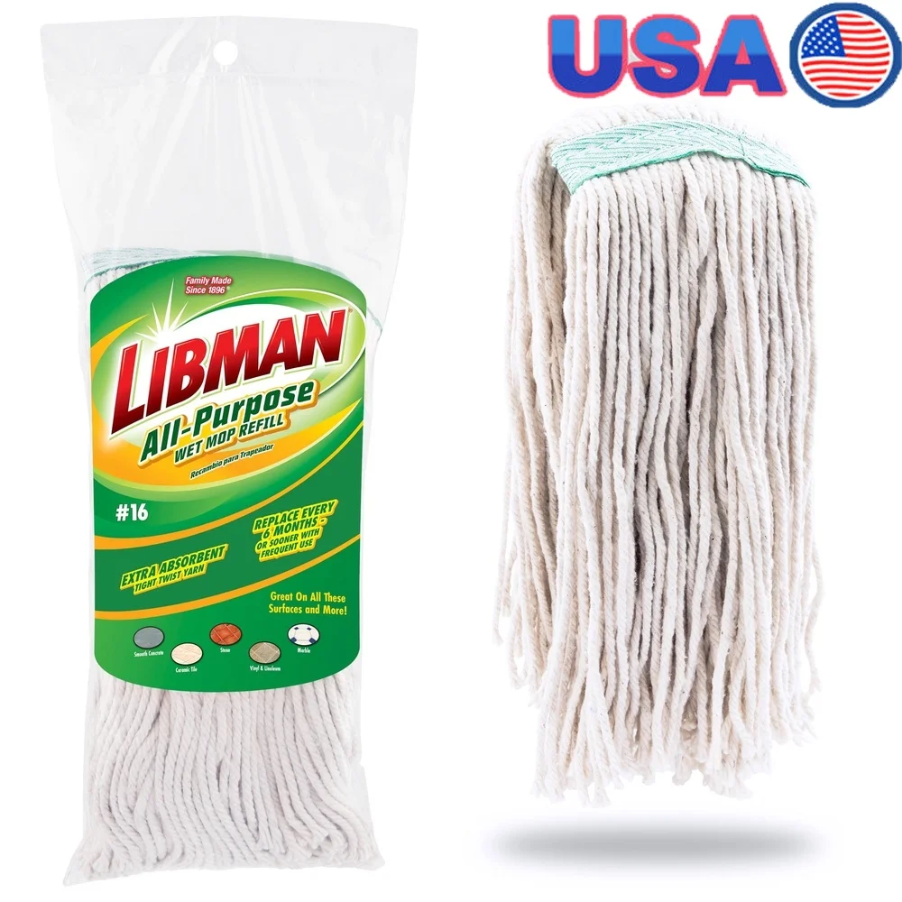 

Универсальная хлопковая швабра для влажной уборки, прочная чистящая насадка с зажимом, сильная впитывающая сменная швабра для коммерческого использования, домашний офис