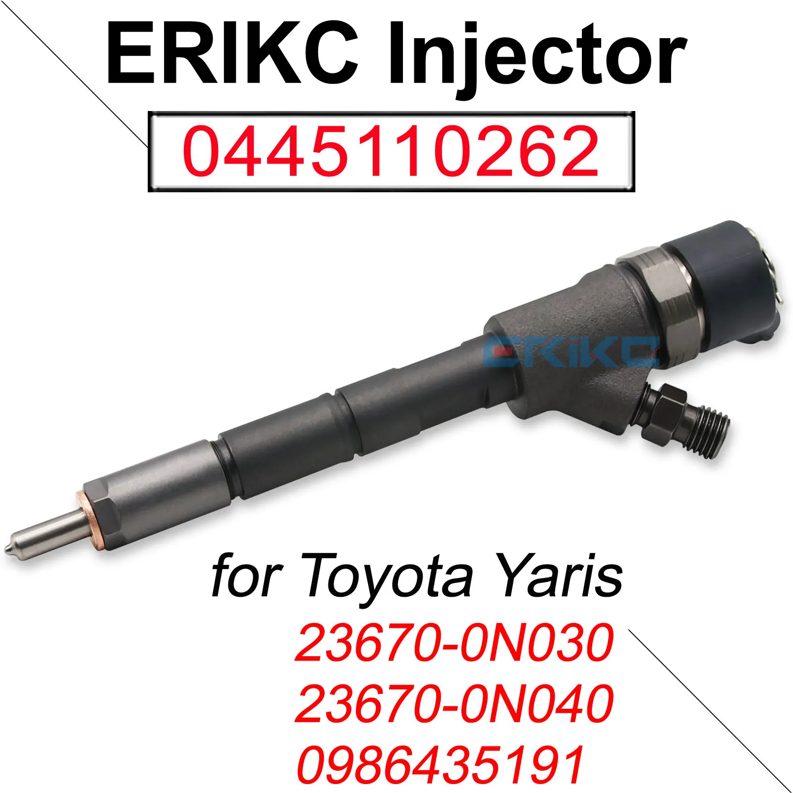 0445110262 23670-0N030 Diesel Injector Parts 23670-0N040 Fuel Injection Nozzle for Bosch Toyota Yaris Verso 1.4 d 0986435191