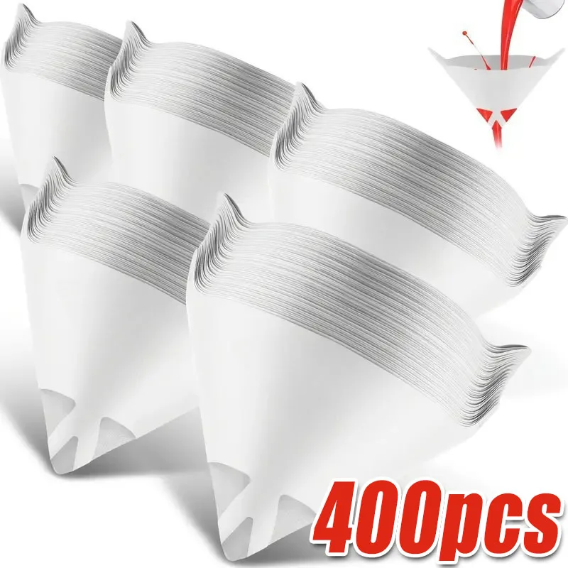 10-500PCS Auto Einweg Papier Filter 190 Mesh Reinigung Sieben Tasse Farbe Spray Mesh Konische Nylon Mikron papier Trichter Werkzeuge
