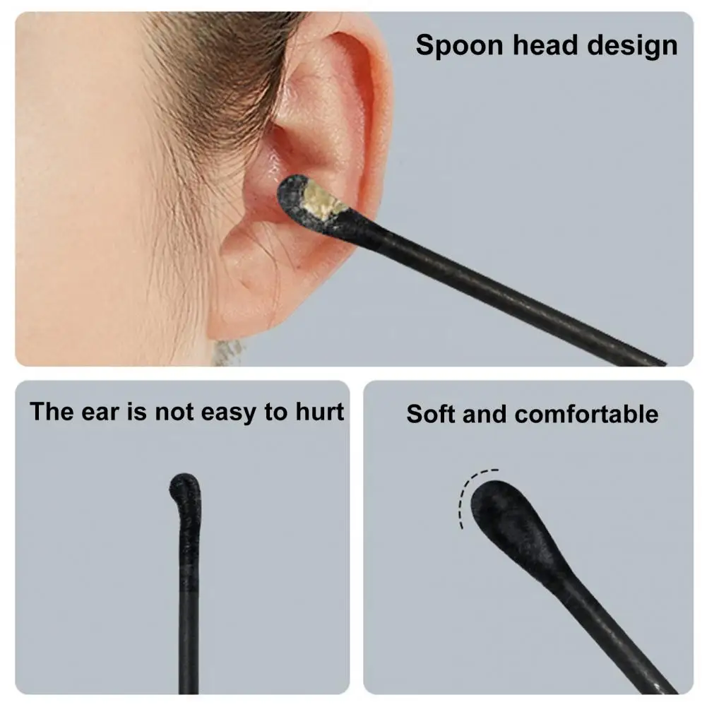 

Useful Flip Cover Design Plastic Makeup Spiral Cotton Swab Ear Cleaning Gadget Lightweight Ear Cleaner Swab for Hiking