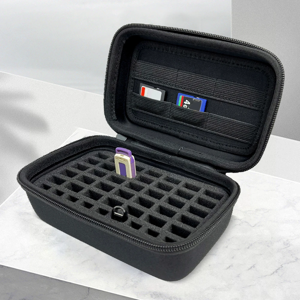 Estuche para unidad Flash USB, soporte para unidad de pulgar, tarjeta SD, organizador de tarjeta de memoria, bolsa de almacenamiento para unidad Flash USB a prueba de polvo, accesorios portátiles