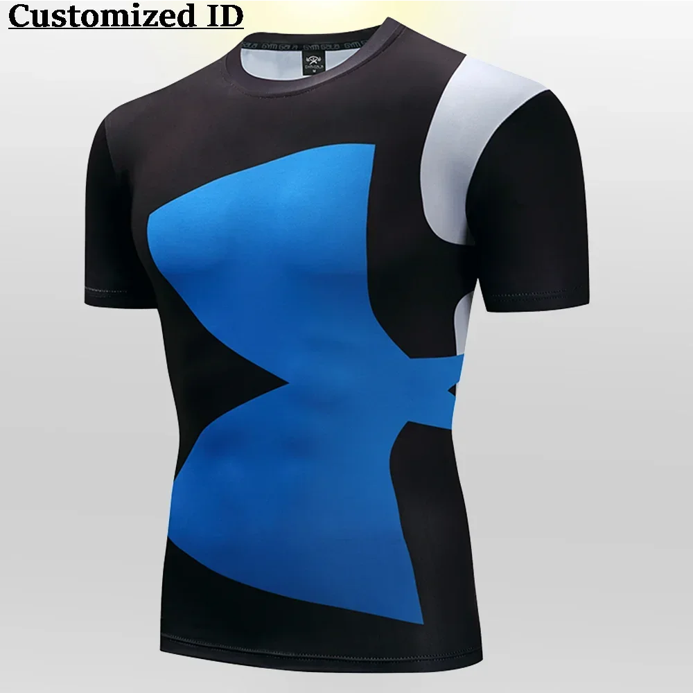 New Fashion Summer Compression Running Fitness T-shirt for Men 3D Printed Comfortable Shirt Quick Drying Sports Tracksuit Tops