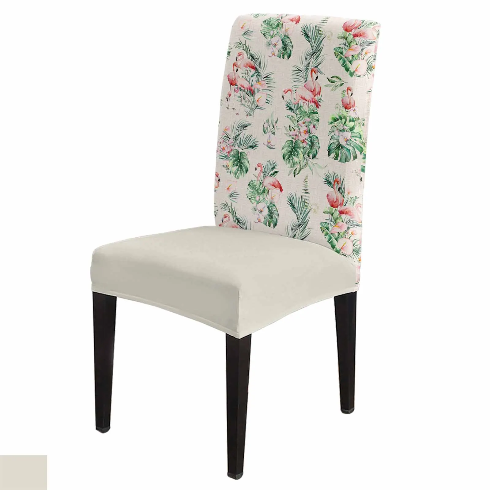 

Flamingo Leaves And Flowers 4/6/8PCS Spandex Elastic Chair Case For Wedding Hotel Banquet Dining Room