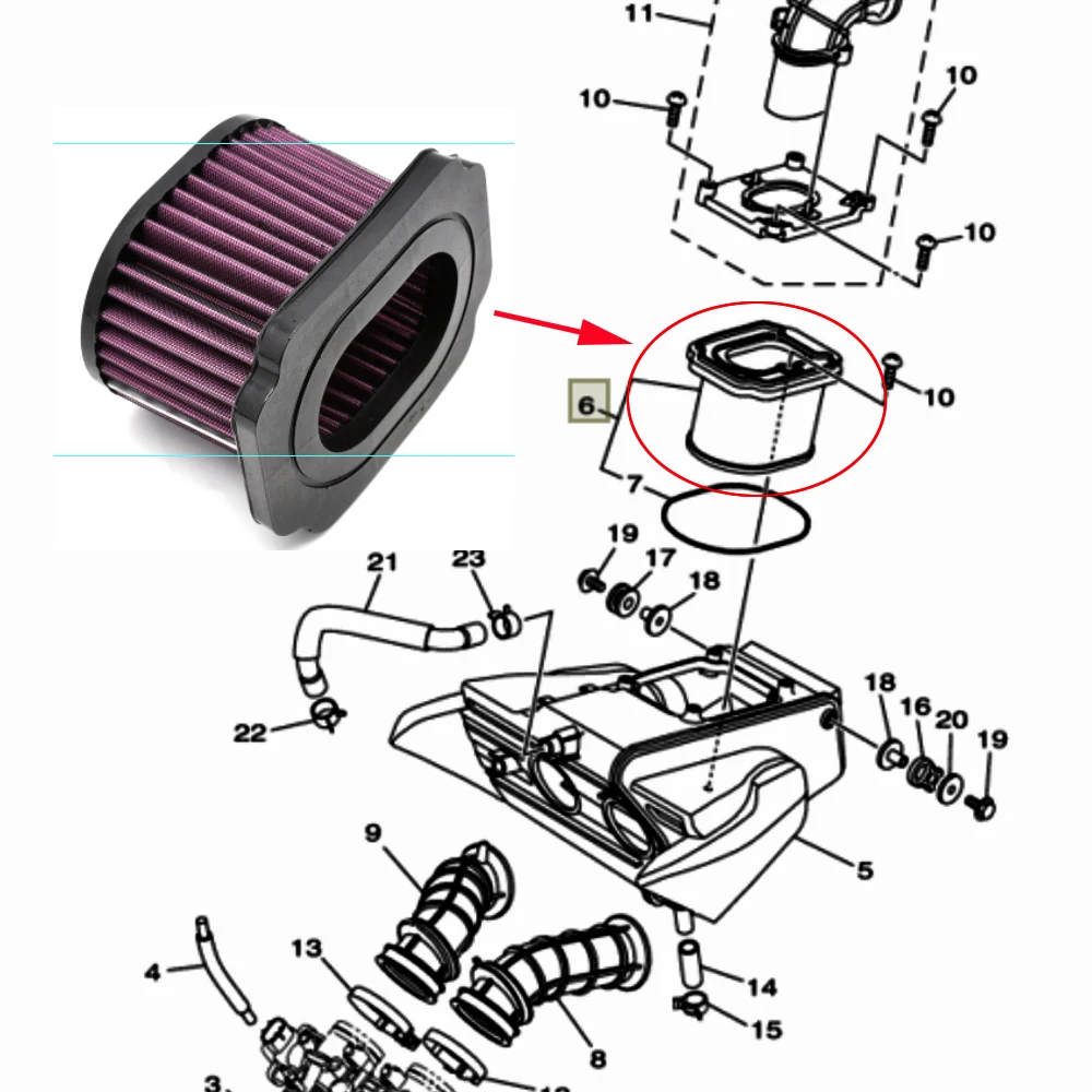 High Flow Air Cleaner Element Intake Air Filter For Yamaha FZ07 MT07 FZ-07 MT-07 Tracer 700 /GT XSR700 Tenere 700 /Rally YZF-R7