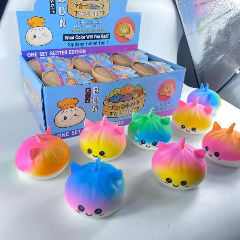 Colorful Dumpling Squeeze Toy With Bamboo Slow Rising Stress Relief Ball Squeeze Toys For ADHD Autism Office Desk Gift