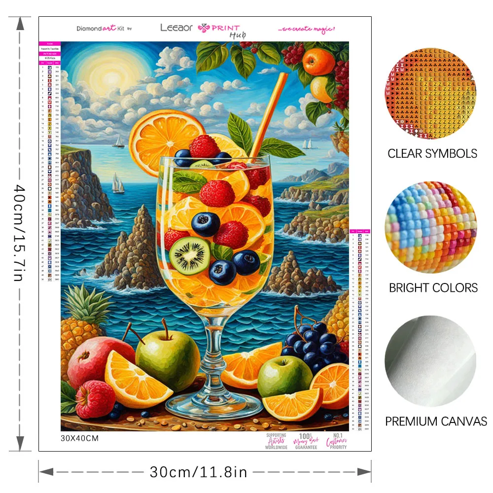 Fruit Cocktail Diamond Painting Colorful Cartoon Full Diamond Mosaic Embroidery Home Decoration Cross Stitch Kit Handmade Gifts