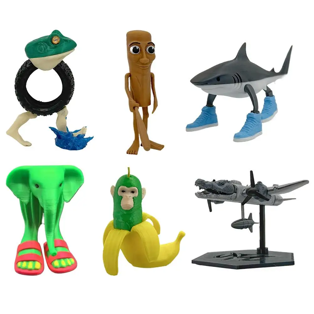 Tungtungtung Sahur Figures Toys 3D Tralala Shark Barradinocrocodilo Figurine Action Figuras Sahur Moveable Collectible Toys