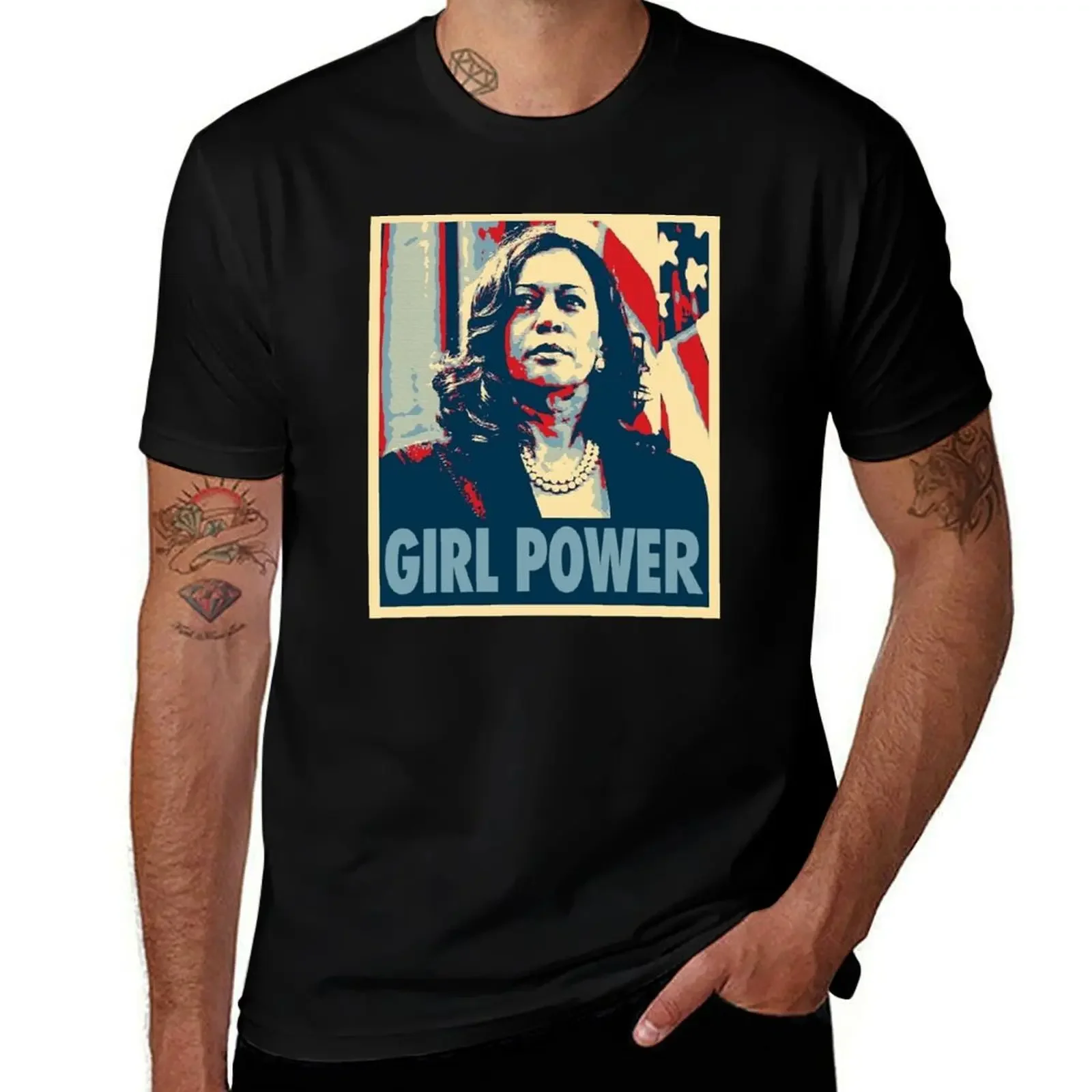 Kamala Harris - Girl Power T-Shirt Classic Basic Casual T-Shirt(4XL 5XL 6XL No shipping)