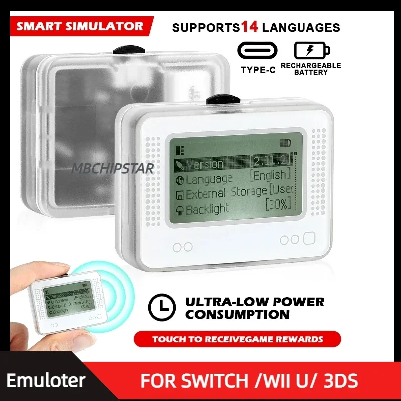 2026 New AMB Pixl NFC Emulator, Bluetooth-Compatible Game Simulator Portable Rechargeable Gaming Accessory For Switch WiiU 3DS