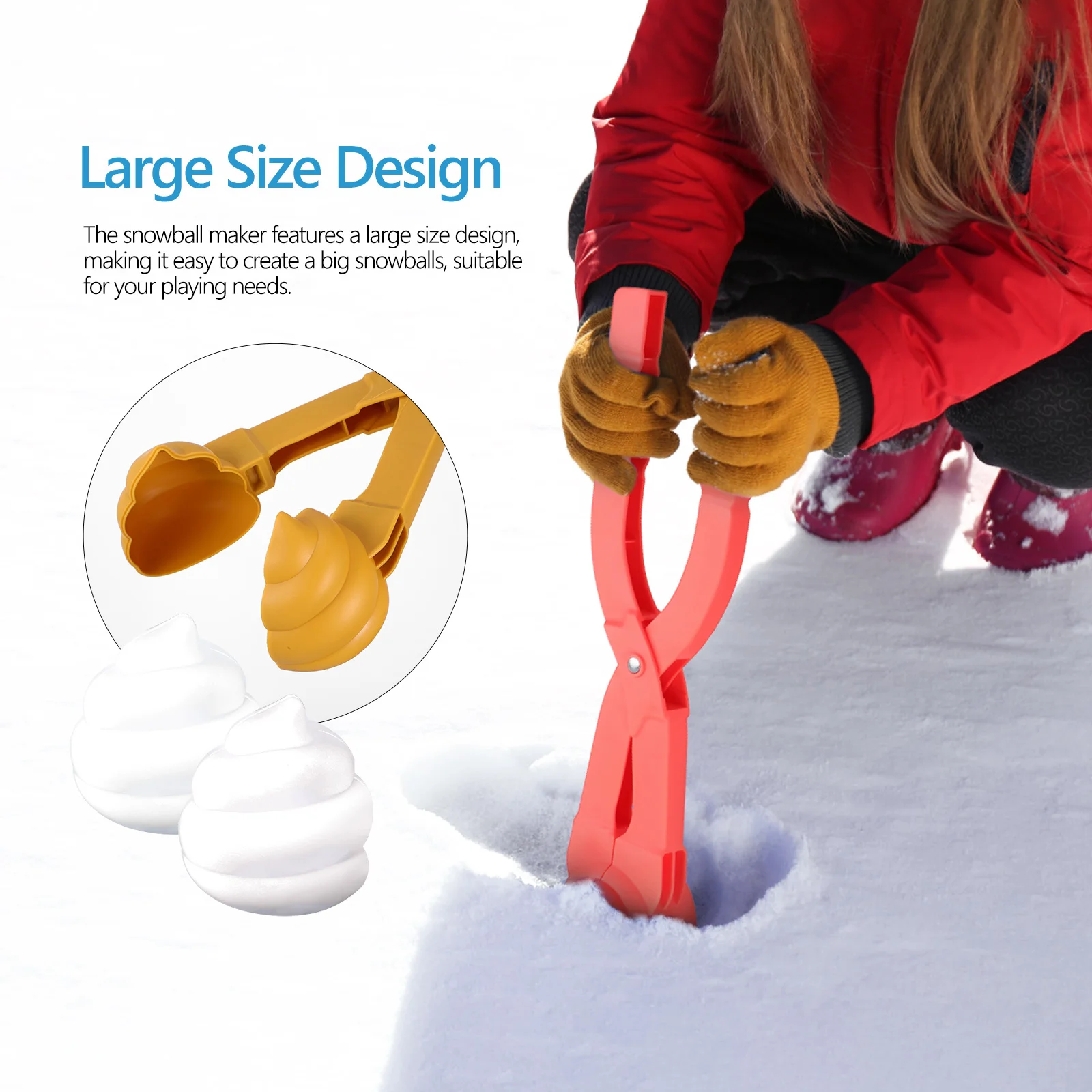 

2 pcs Makers Large Size Unique Design Durable Plastic For Snow Ice Sand Mud Kids Outdoor Play Molds Kit