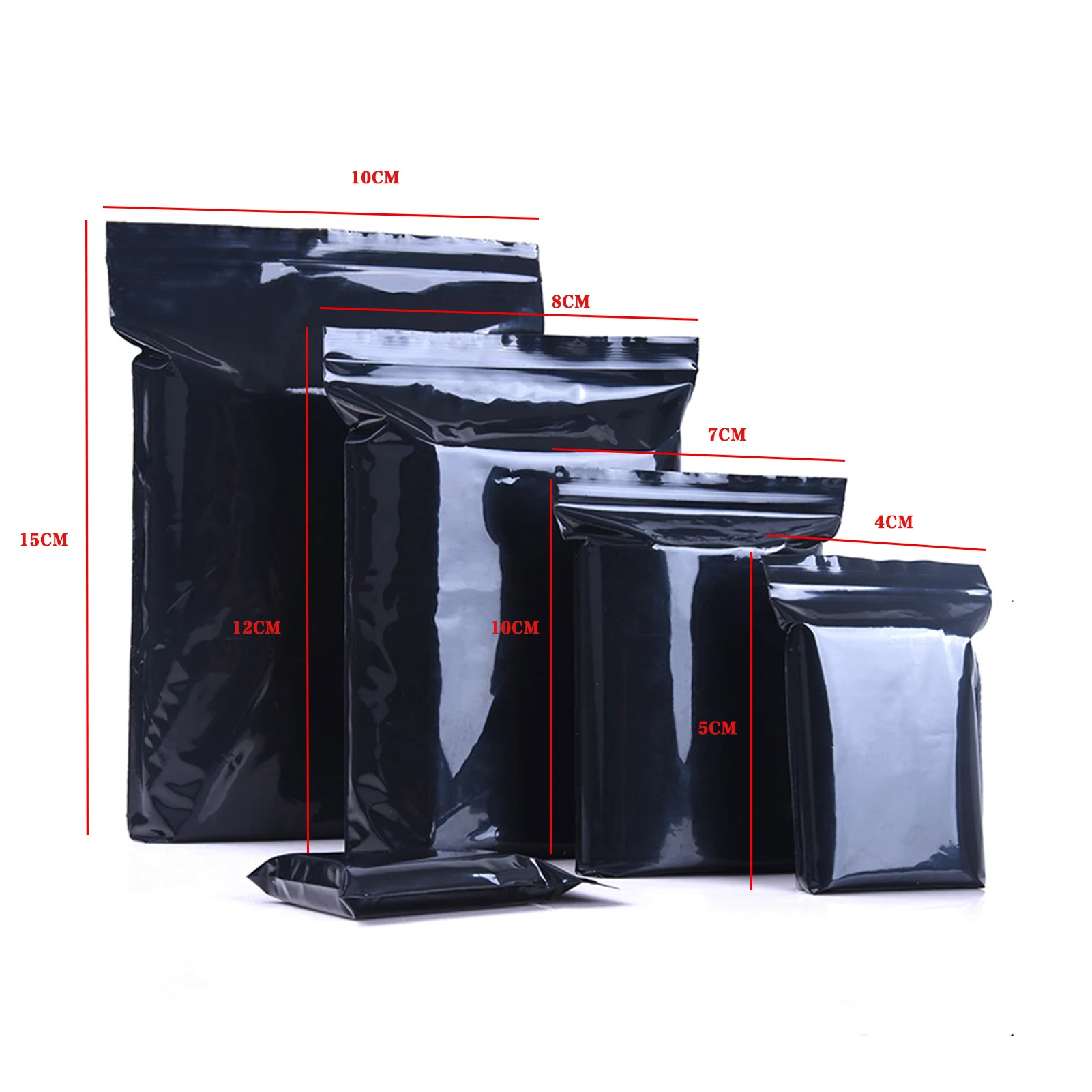 Black Ziplock Plastic Bag Heavy Duty Zipper Lock Reclosable Plastic Bags Suitable for Coffee Beans