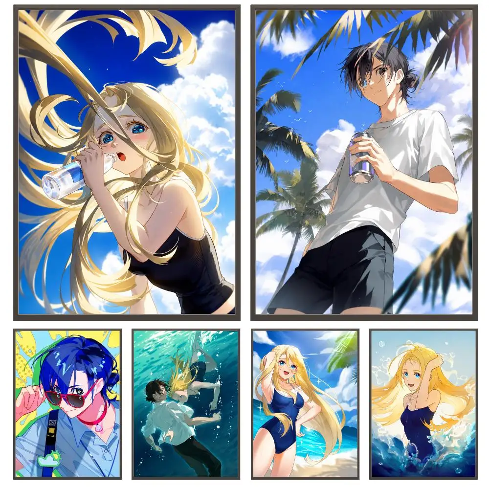anime Summer Time Rendering Poster Poster HD Waterproof Self Adhesive Wall Art Print Decor for Bedroom Living Room Gift