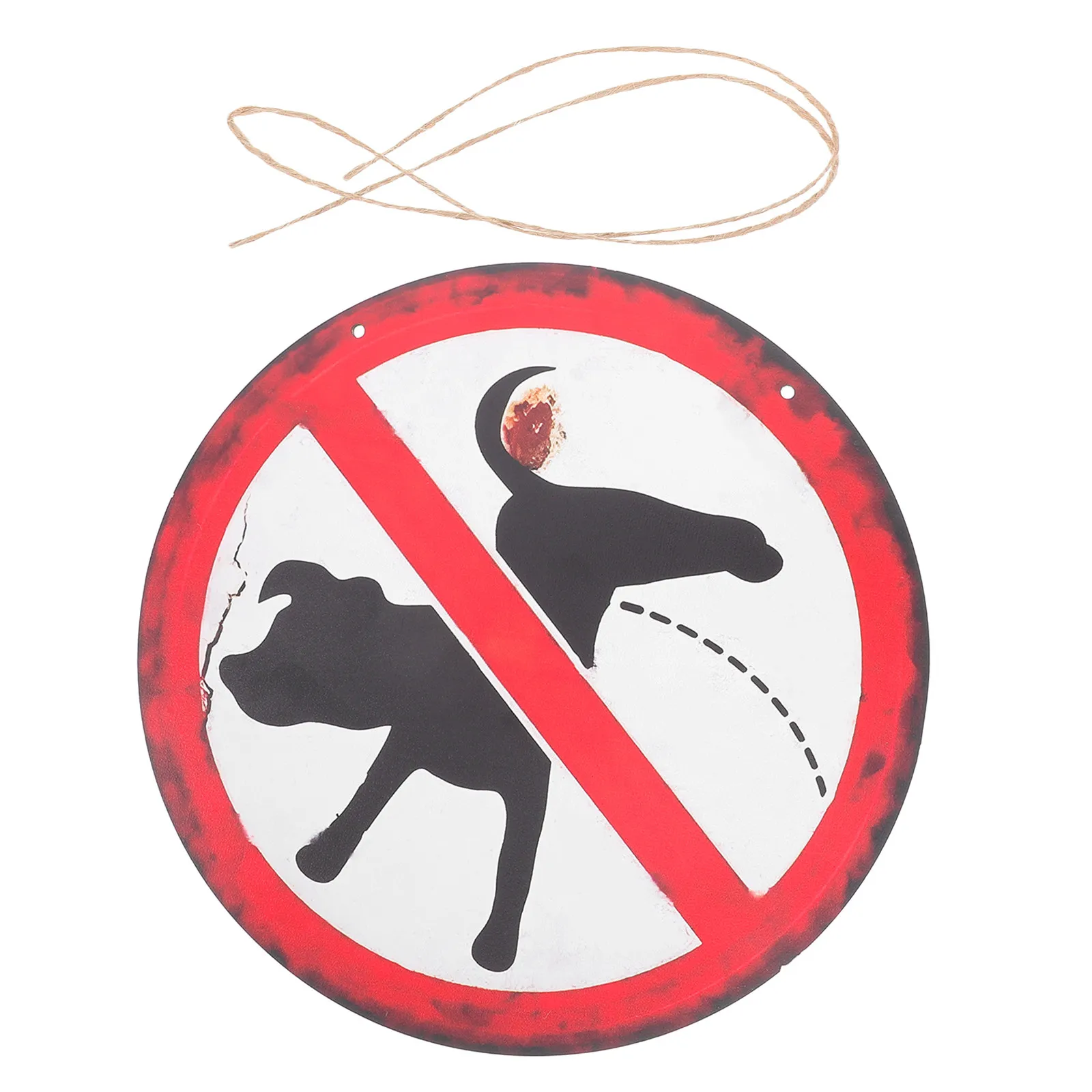 Vintage No Dog Poop Sign Weathered Hanging Outdoor Yard Decorative Dog Waste Management Garden Lawn Clean Alert
