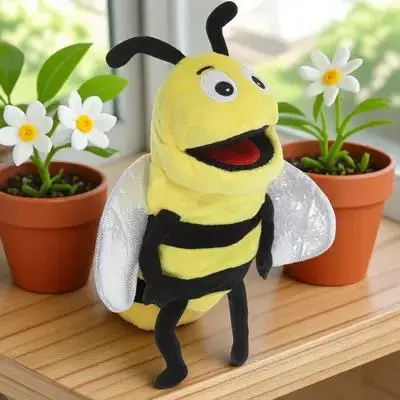 

Stuffed Animal Hand Puppet Bee Shape Educational Tool for Storytelling Puppet Shows Parent Child Interaction Early Learning