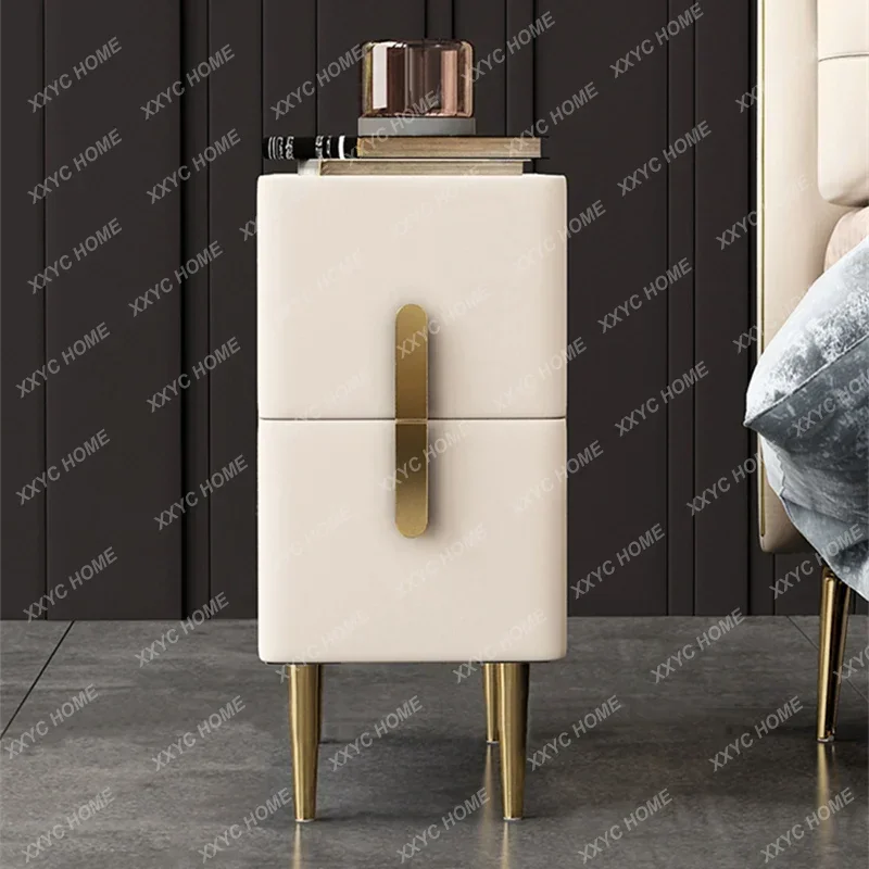 Nordic Style Bedroom Bedside Table Nightstands Modern Mini Narrow Rock Surface Nightstand Mesitas De Noche Home Furniture