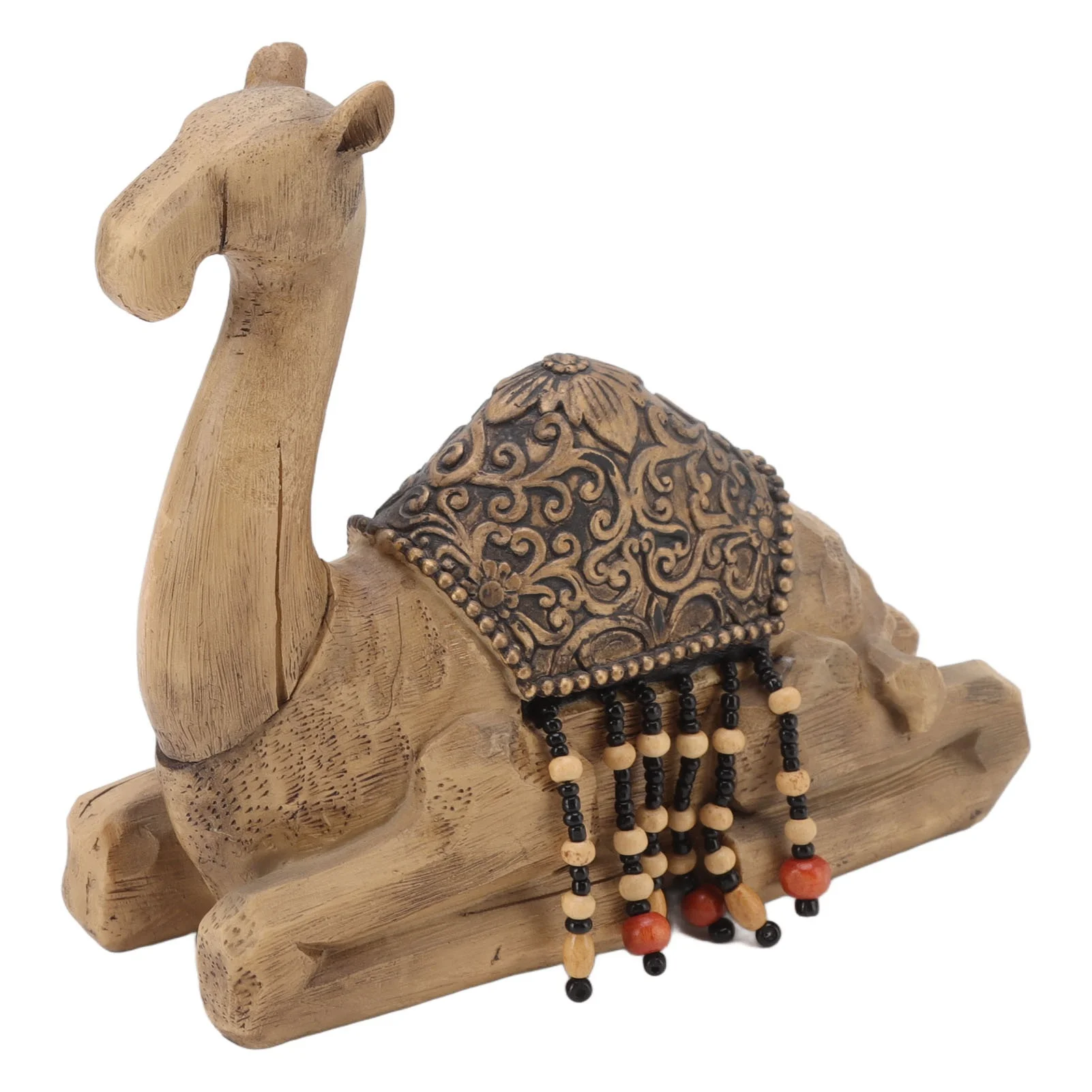Camel Statue Durable Resin Flat Bottom Retro Style Exquisite Luster Camel Ornament for Home Office Decoration