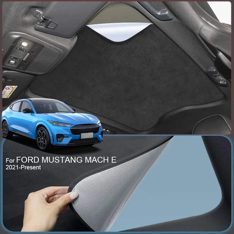 Car Suede Fabric Anti-uv Electrostatic Adsorption Sunroof SunshadeHeat Insulation Skylight For Ford MUSTANG MACH E 2021-Present