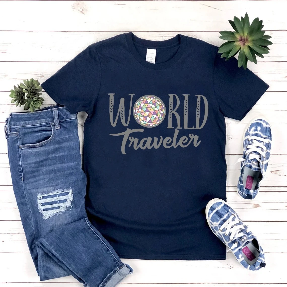 World Traveler T-Shirt Epcot Unisex T-Shirt World Traveler Family Trip T-shirt Summer Graphic T Shirts Short Sleeve Tees Tops