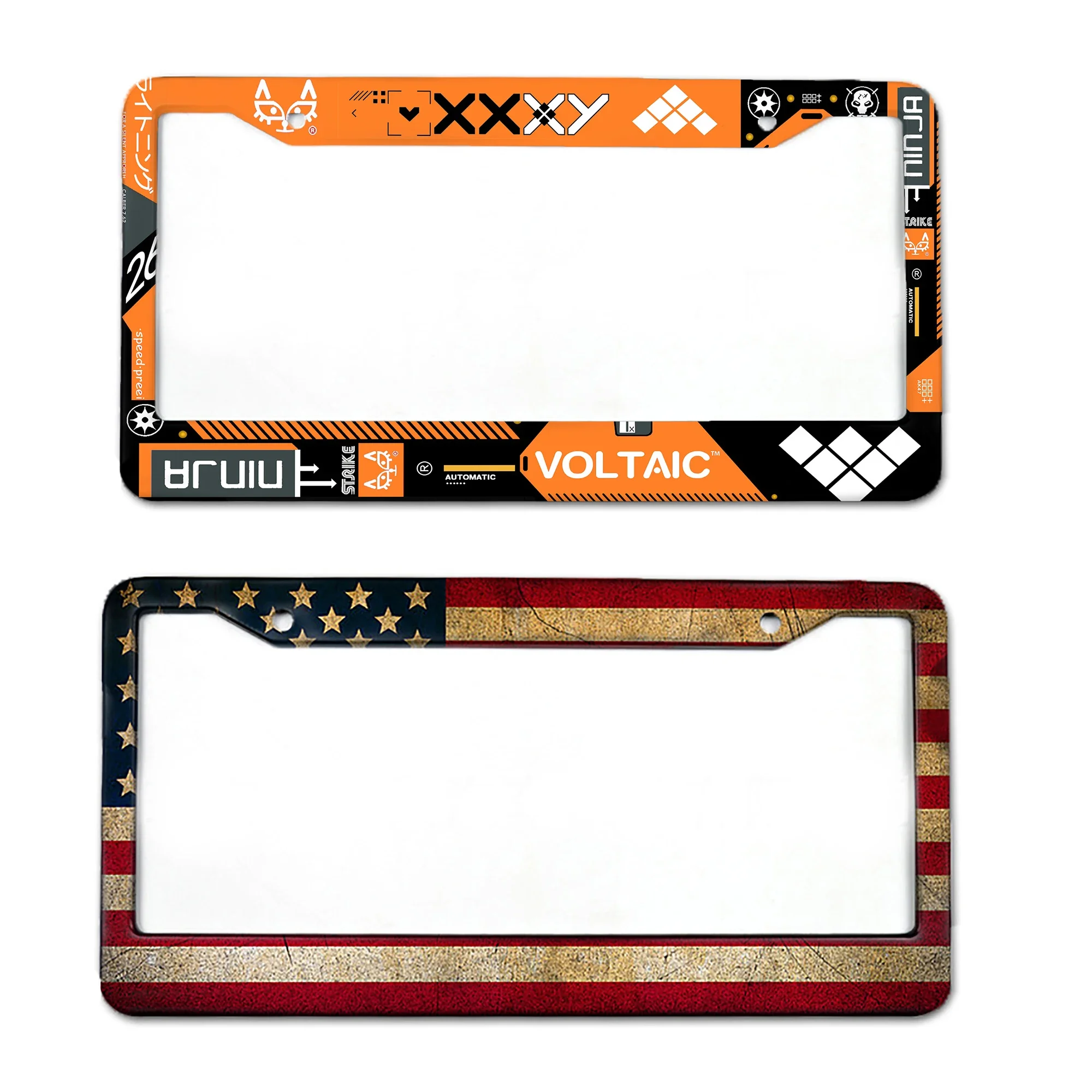 American Standard License Plate Frame, Liga de Alumínio Universal, Decoração do carro para os Estados Unidos, Canadá e México