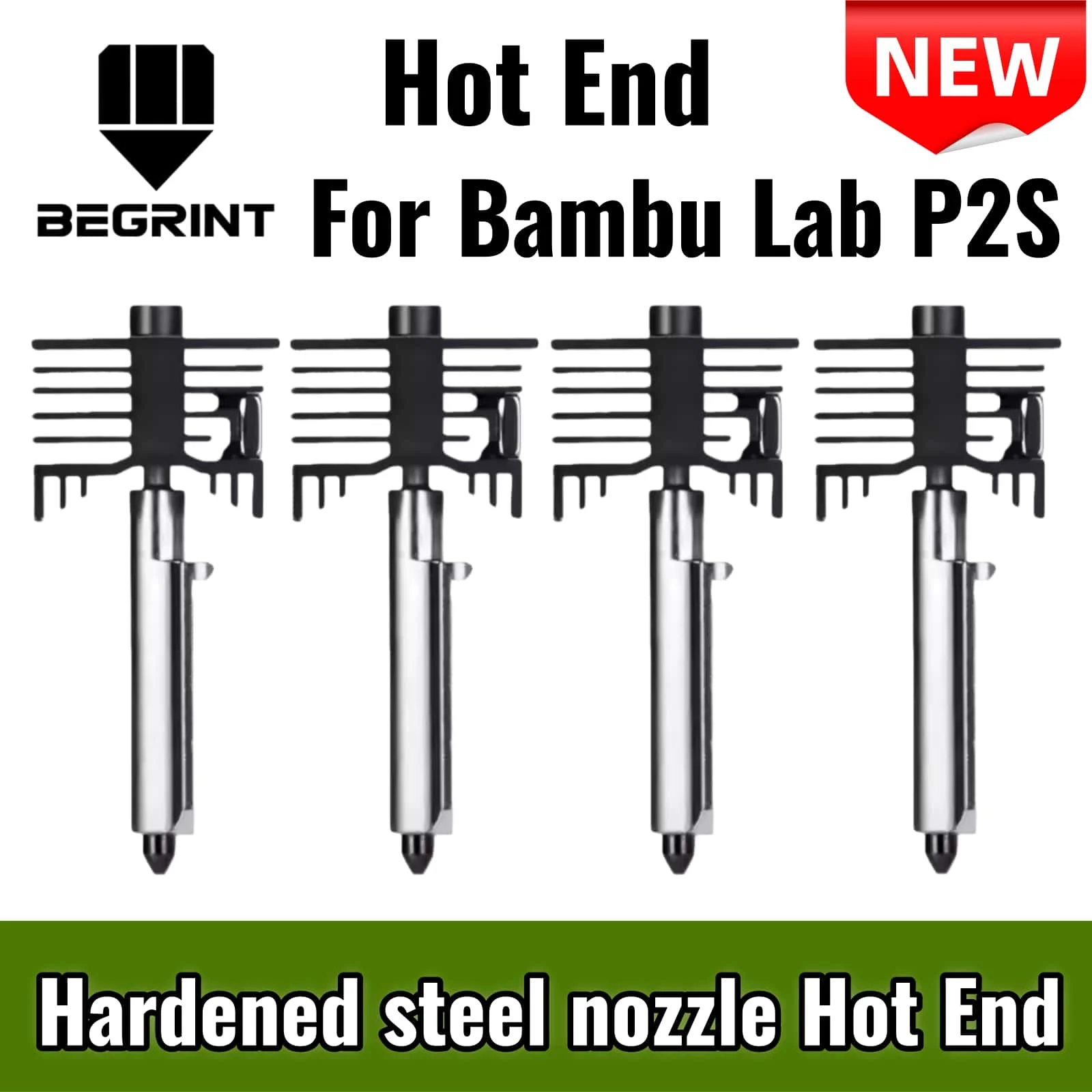 

For Bambu Lab P2S Upgraded Hot End Hardened steel nozzle Replace 0.2/0.4/0.6/0.8mm Bambulab P2S 3D Printer Print Head Parts