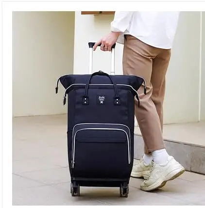 Mulheres Soft Business Travel Bag Com rodas Viagem Trolley Bagagem saco Mulheres Leve na mão Bagagem rolando bagagem Mala saco