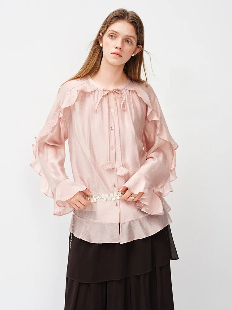 

Vanence Spring New Loose Long Sve irt Women's Date Ele Appoinent Blouse Floral Print Button up Casual Polyester