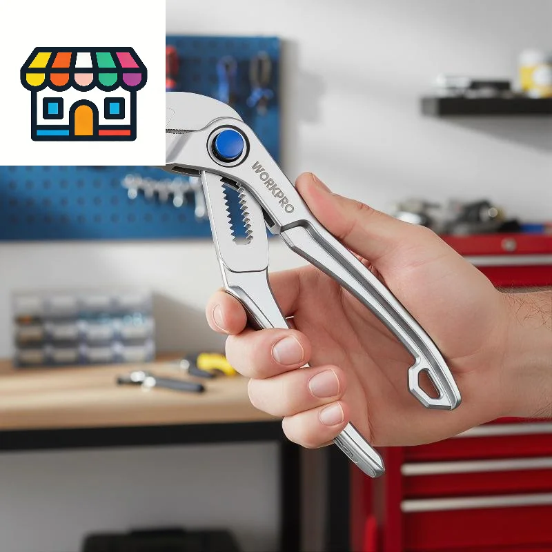 4 Inch Mini Groove Joint Pliers With Push Lock V Jaw Fast Adjustable For Tight Spaces Multi Surface Grip