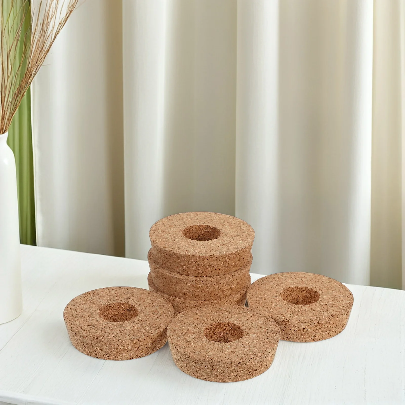 6 pcs Flower Vase With Cork Lid Pre-Drilled Hole 80X20X73Mm Glass Terrarium For Hydroponic Planting Micro Landscape Decoration
