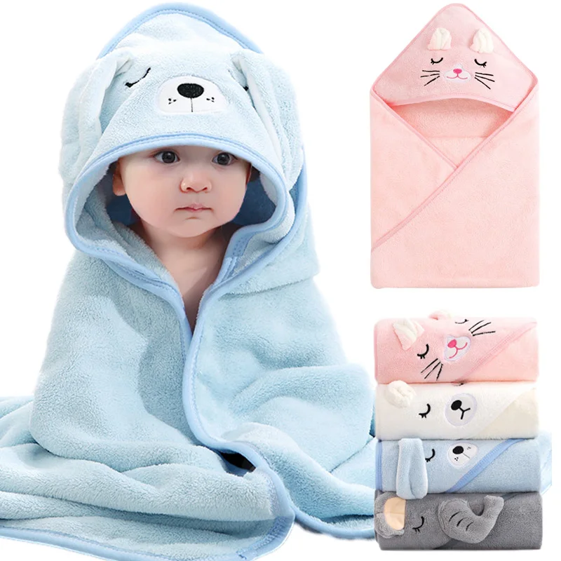 Cartoon Tier Baby Badetücher Weiche Neugeborenen Mit Kapuze Handtuch Decke Kleinkind Bademantel Warme Schlafen Swaddle Wrap für Jungen Mädchen