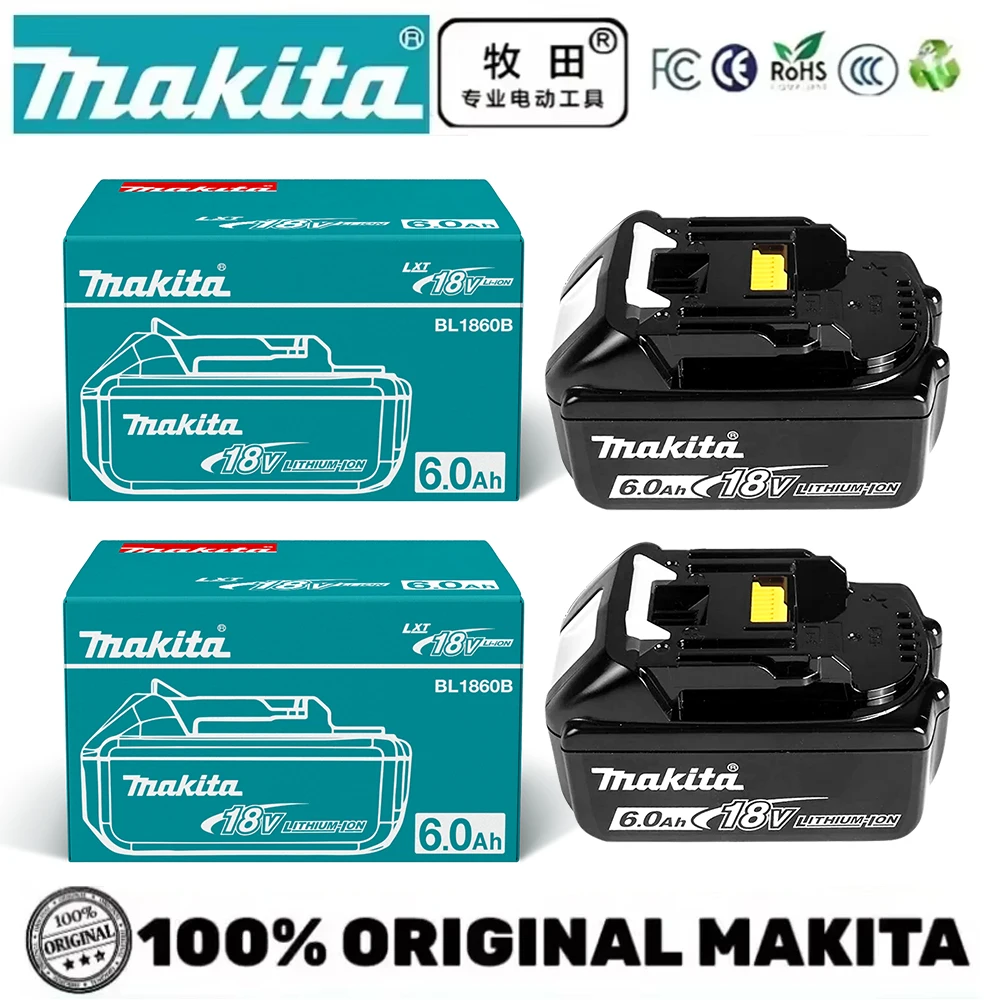 

DHL Authentic Makita 18V Battery Pack, 18V 6Ah Batterie Makita 18V Lithium, with LED Power Indicator, ️Shock Resistant Design