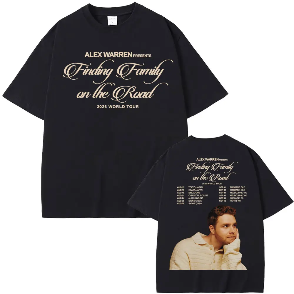 Alex Warren Finding Family on The Road 2026 World Tour Graphic Tee Shirt Men Women Harajuku Retro Short Sleeve Oversized T-shirt