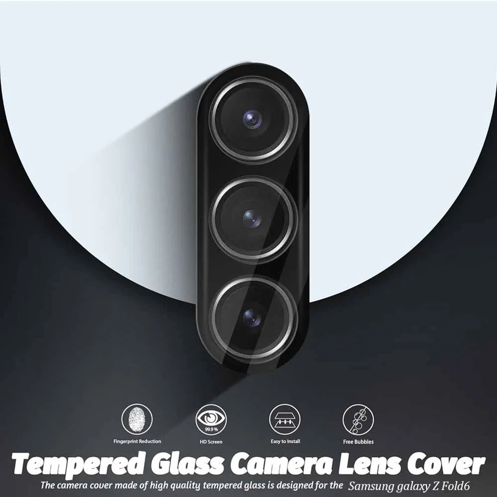 Black Camera Protector For Samsung Galaxy Z Fold 6 4 Fold4 Fold5 Fold6 ZFold6 5G Camera Lens Tempered Glass Protective Case Film