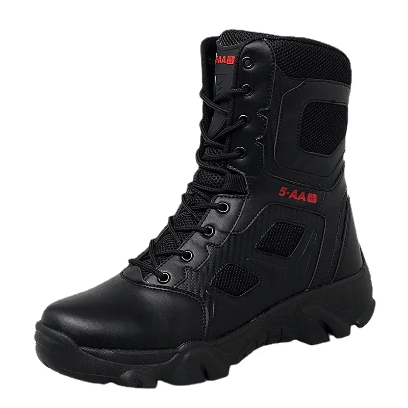 Botas tácticas Militares para Hombre, botines de combate para motocicleta, color negro