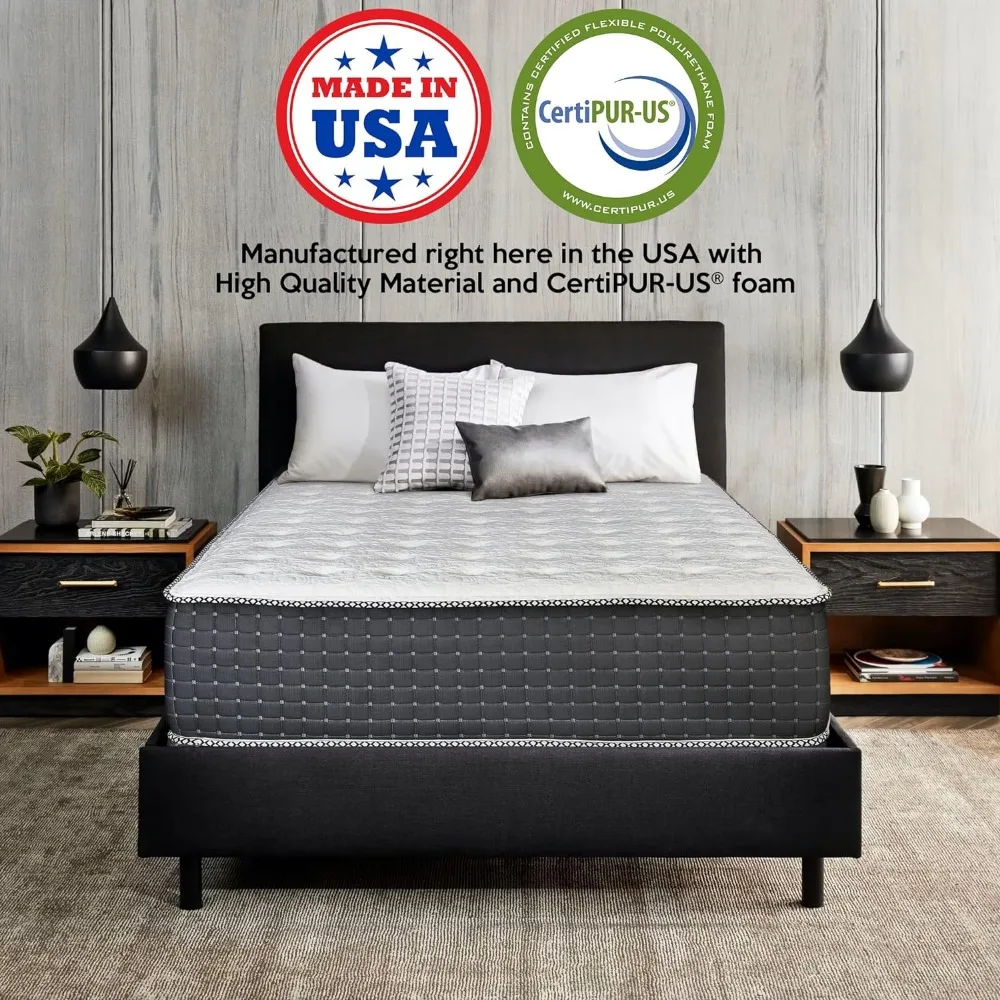 14-Inch Luxury Foam Encased Soft Hybrid Mattress, Pocket Coil Springs for Motion Isolation & Pressure Relief