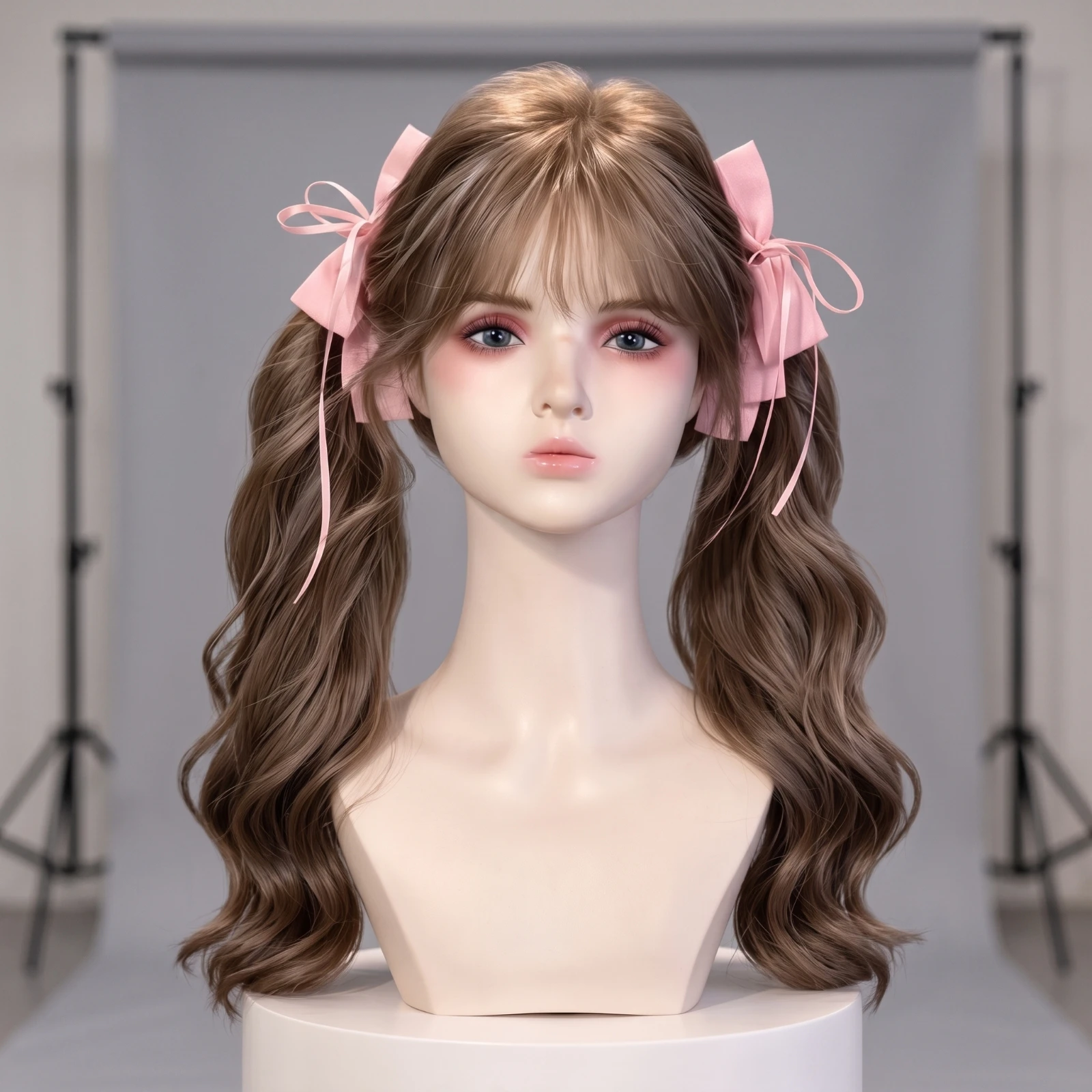 Female Mannequin Head Realistic Mannequin Head with Shoulders Lifelike Natural Makeup for Hair Stylists, Salons, Boutiques