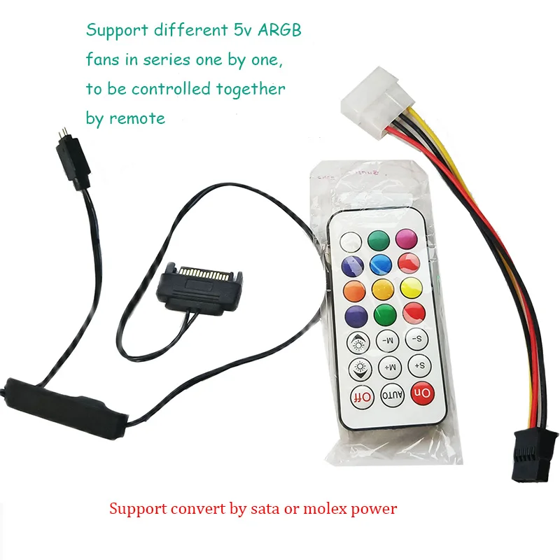 5 в аура RGB контроллер кабель конвертировать sata или molex 4pin IDE Синхронизация с удаленной поддержкой вентиляторов в серии адаптер от источника питания